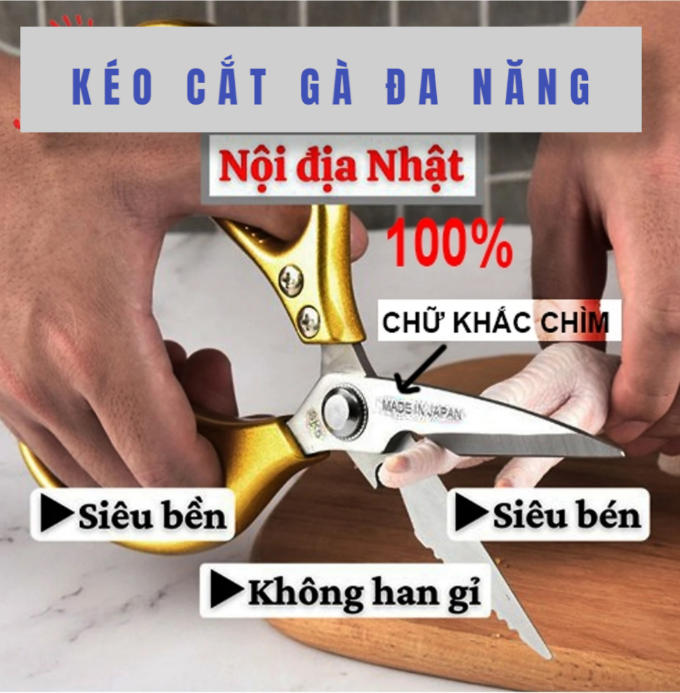 Kéo Nhật Nhà Bếp Cắt Gà Cắt Đồ Đa Năng Jodily - HCH JAPAN
