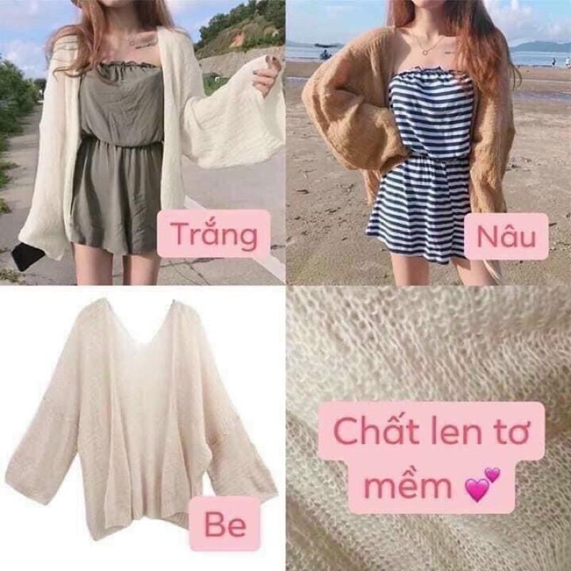 áo khoác cardigan len mỏng quảng chậu from rộng siêu xinh