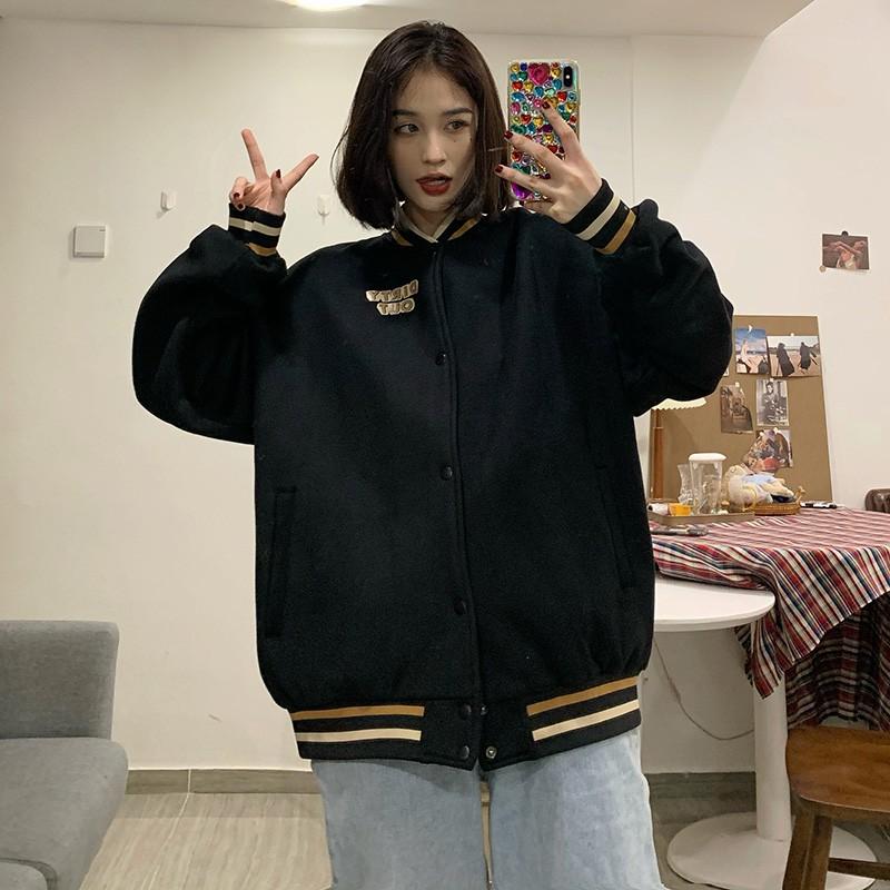 Áo bomber nữ form rộng, áo khoác nữ bóng chày form rộng mặc nhà đi chơi đi học oversize thời trang ulzzang hàn quốc