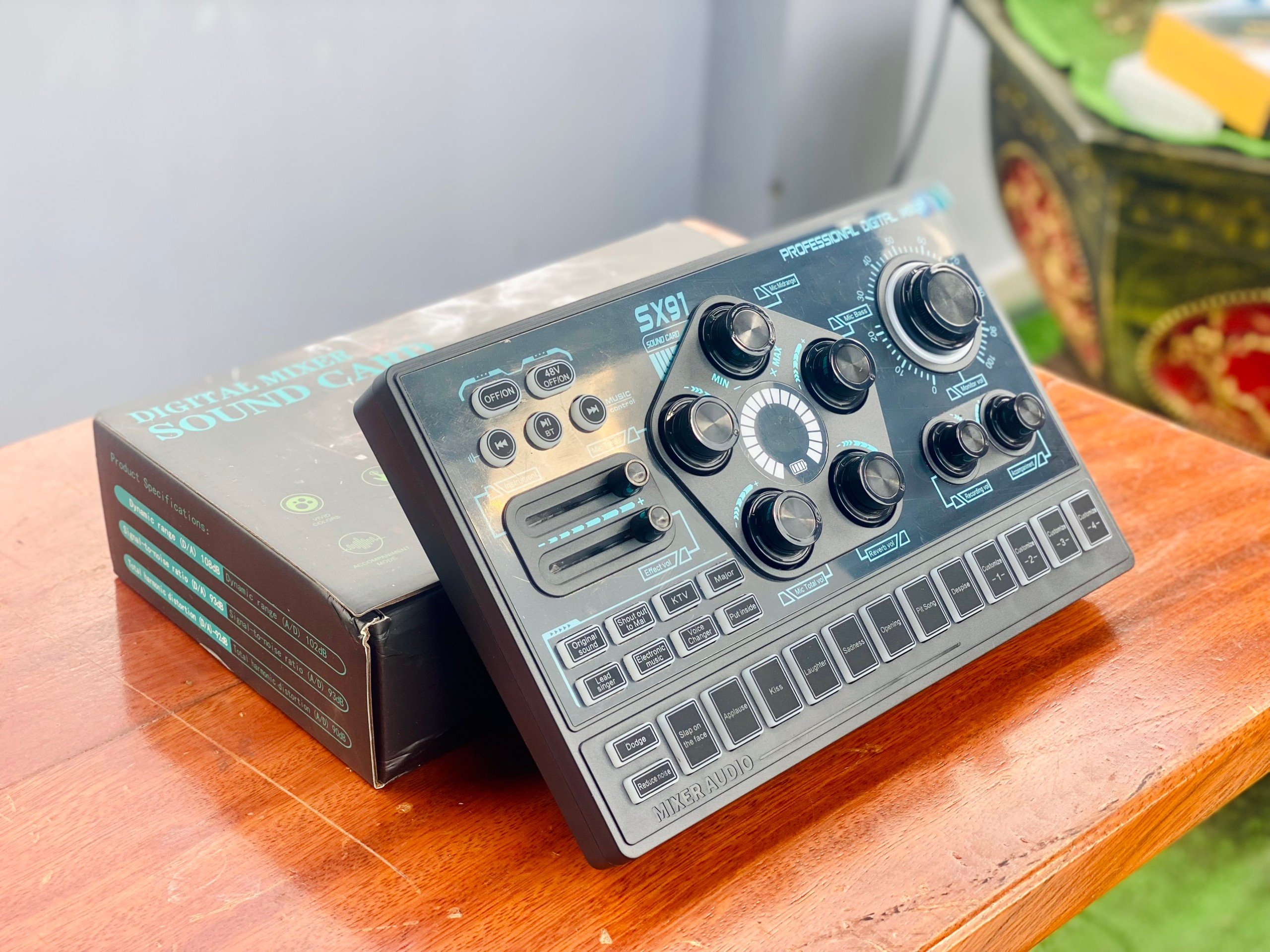 Sound Card Thu Âm, Livetream MTMAX SX91, Tích Hợp Hiệu Ứng Âm Thanh Chuyên Nghiệp . HÀNG CHÍNH HÃNG