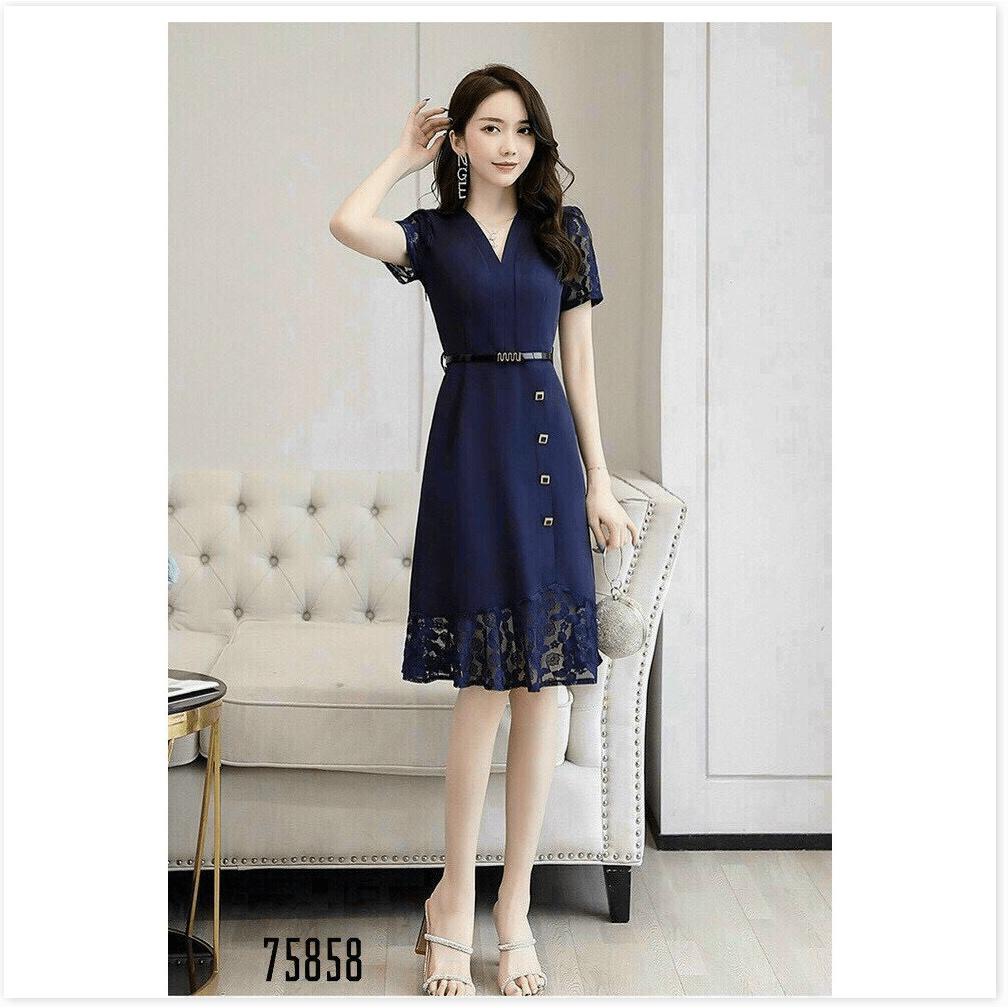 ĐẦM VOAN LỤA ÔM NỮ SIÊU XINH KÈM NỊT TÔN DÁNG CHO QUÝ CÔ THỜI TRANG