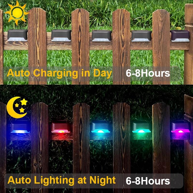 Đèn Led RGB năng lượng mặt trời chống thấm nước trang trí cầu thang ngoài trời