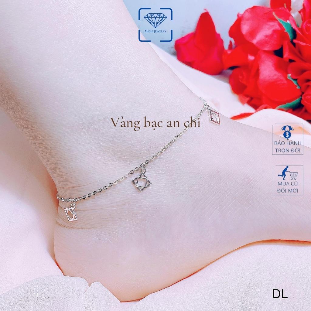 Lắc chân bạc nữ thời trang hè 2022 gắn chuông, trăng sao, quả lắc, cỏ 4 lá. trang sức Anchi jewelry