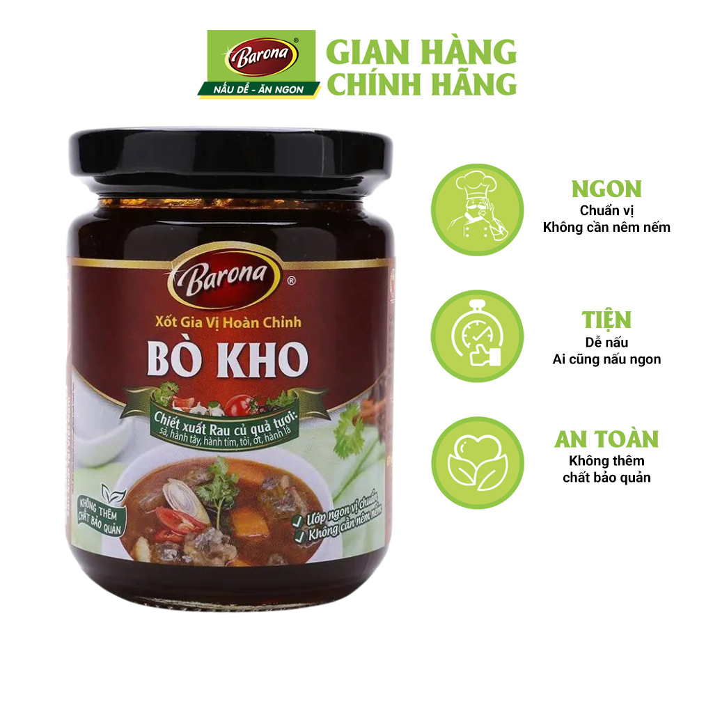 Xốt Gia Vị Hoàn Chỉnh Barona - Bò Kho 250gr