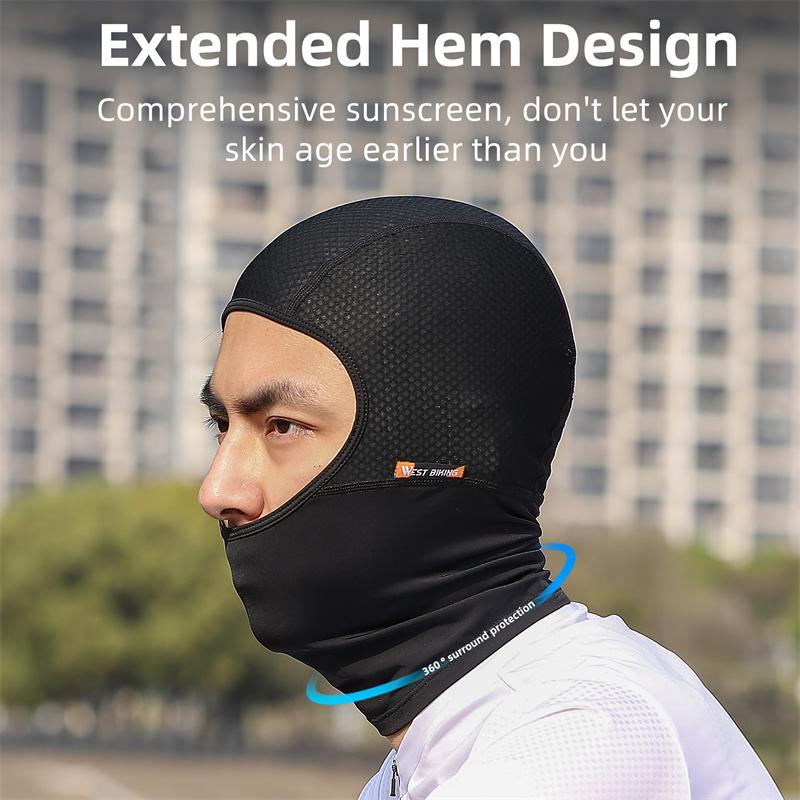 Tây đạp xe nam giới phụ nữ xe đạp mũ mùa hè mát mẻ xe máy balaclava ngoài trời chống tia UV bảo vệ áo choàng xe đạp áo sơ mi Color: Extended With Hole
