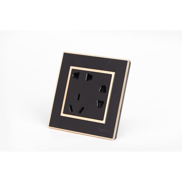 Ổ Cắm Điện Chống Giật Nhựa Acrylic Chuẩn Úc TK-F66-11 Black & Gold