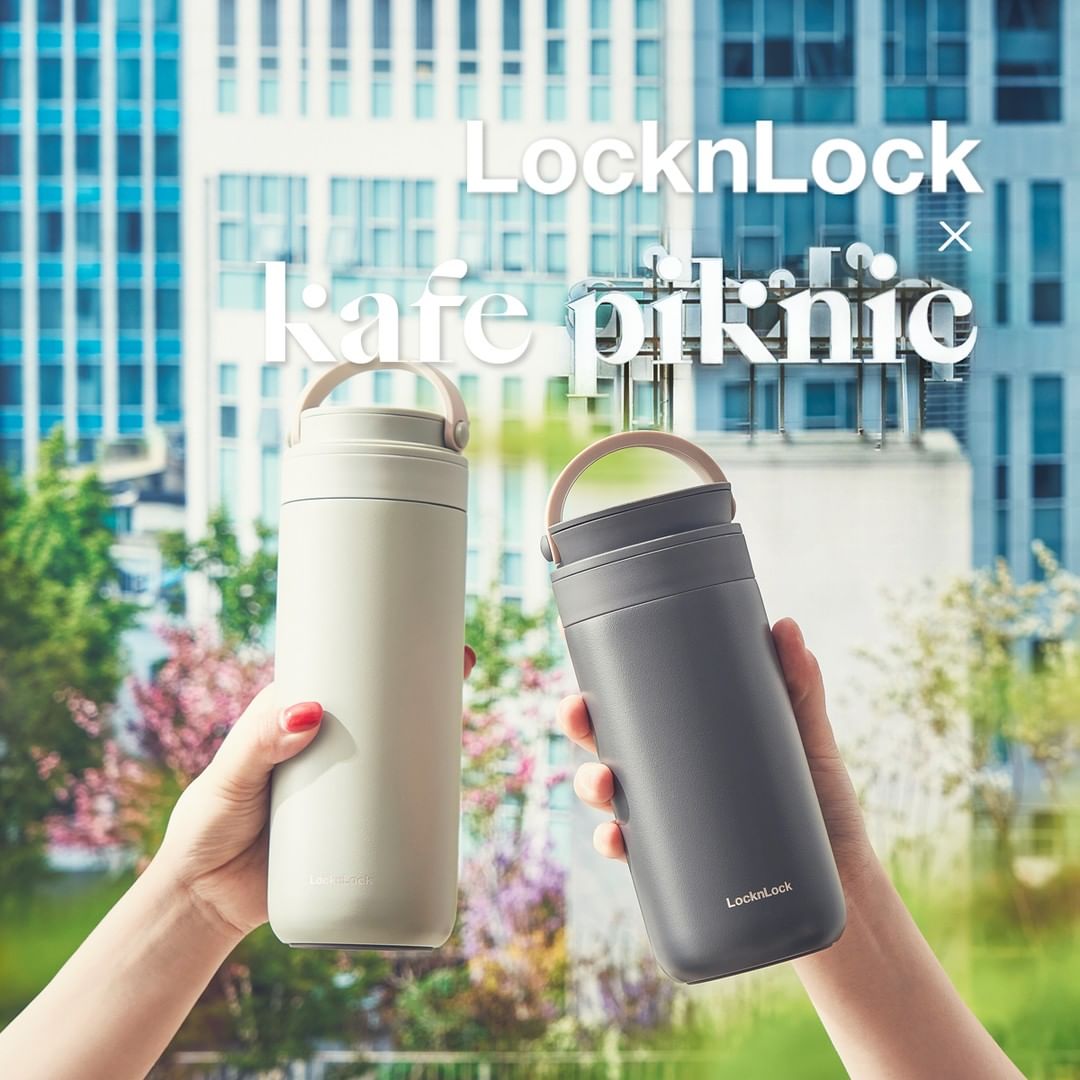 Bình giữ nhiệt Lock&amp;Lock 475ml Metro Two Way màu trắng LHC4274WHT, Hàng chính hãng, có quai xách, đế silicone chống trượt - JoyMall