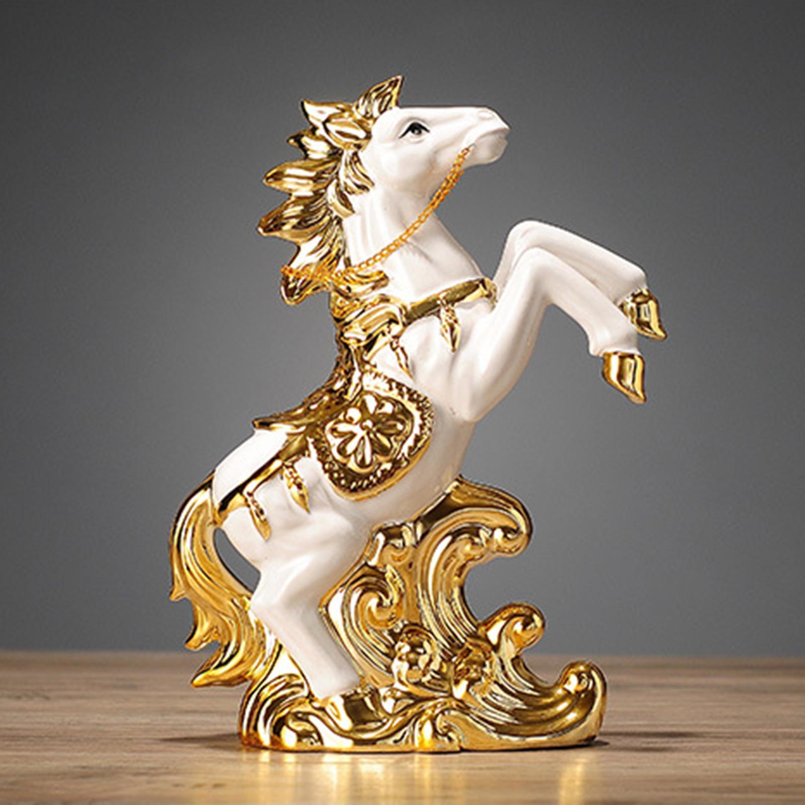 Ceramic Horse Statue Art Craft Horse Ornament for Home Shelf Decoration