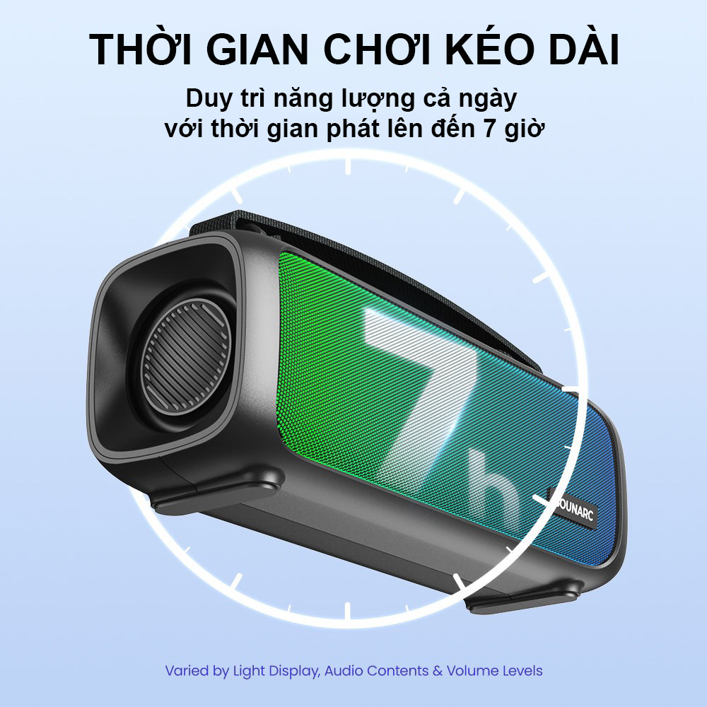 Loa Bluetooth Không Dây Di Động SOUNARC P3, Công Suất 16W, Phiên bản Bluetooth 5.1, Thời gian hoạt động lên đến 7 giờ, Chống Nước IPX4 - Hàng chính hãng