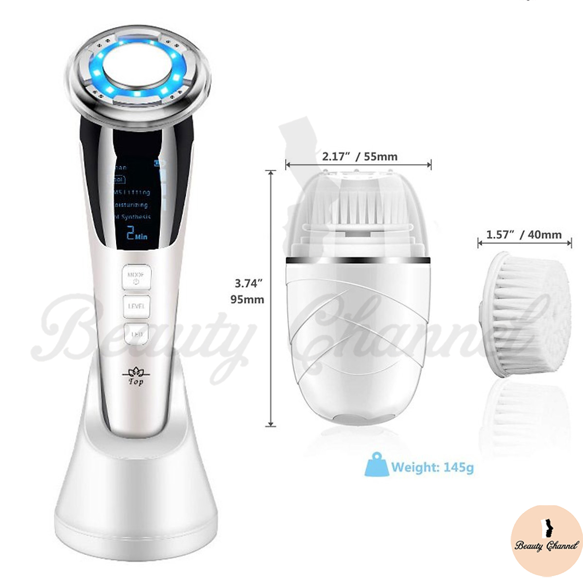 Búa Điện Di Massage Mặt Làm Đẹp Da 5 in 1 Photon Nóng Và Lạnh EMS Kèm Máy Rửa Mặt Mini Tiện Lợi 3 in 1