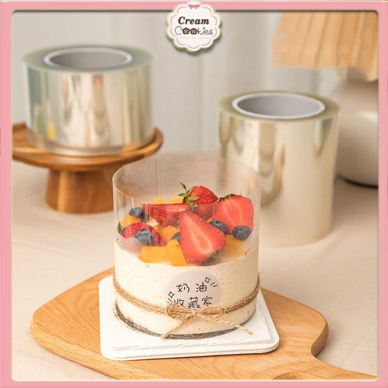 1M Mica Cuộn Bọc Bánh Mousse Cao 6cm 8cm 10cm Loại Dày Cứng Mỏng ,Mica Trong Suốt