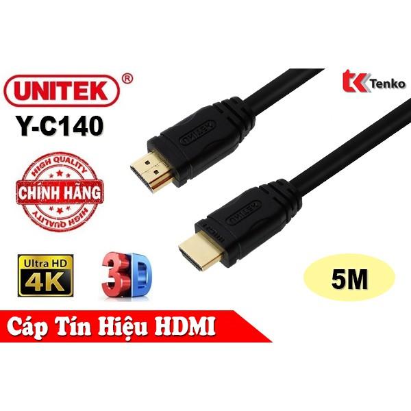 Cáp HDMI 5m hỗ trợ 3D, 4K x 2K Unitek Y-C140 - Hàng nhập khẩu