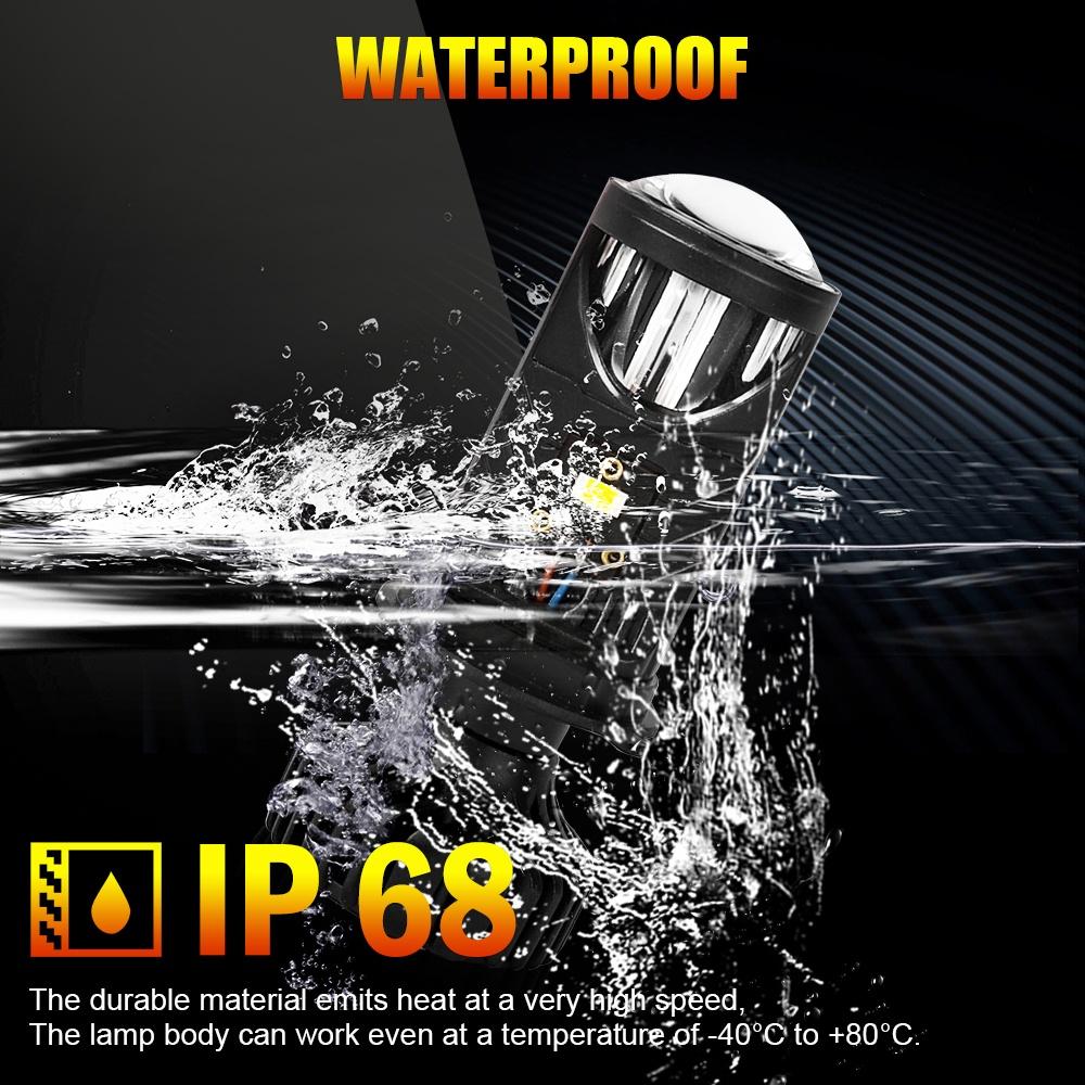 Bóng đèn led Bi cầu led Mini chân H4, H7, H11  Y10 Bản Nâng Cấp Hiệu Suất Cắt Sáng Chống Chói