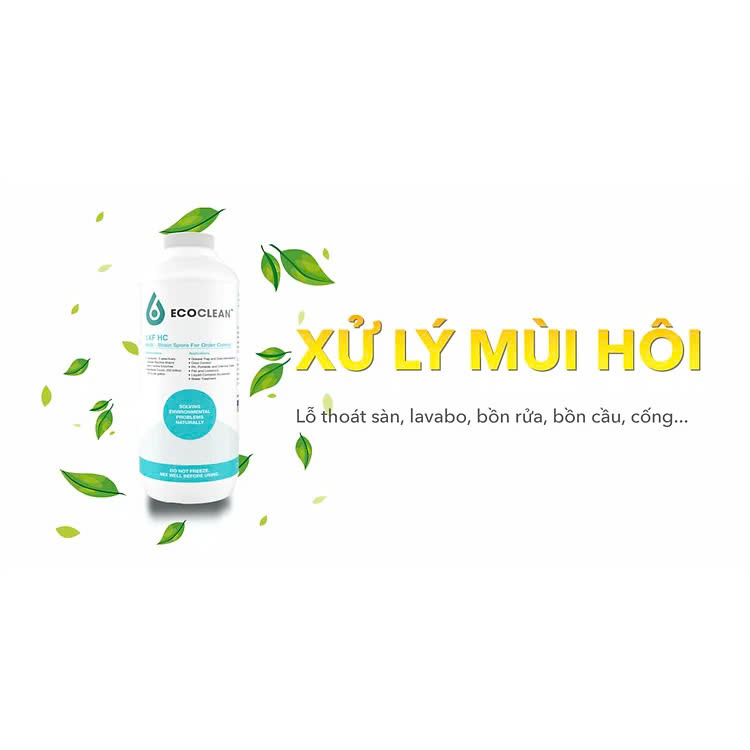 EcoClean FRESH - Vi Sinh Khử Mùi Hôi Cống, Lỗ Sàn, Đường Ống - Chai 1 lít