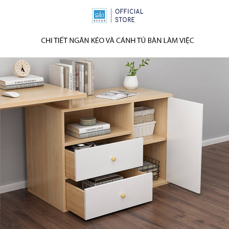 Bàn Làm Việc, Học Tập Cá Nhân Hoặc 2 Người Hiện Đại, Tiện Nghi SIB Decor Cho Học Sinh, Sinh Viên, Văn Phòng (Không Gồm Ghế)