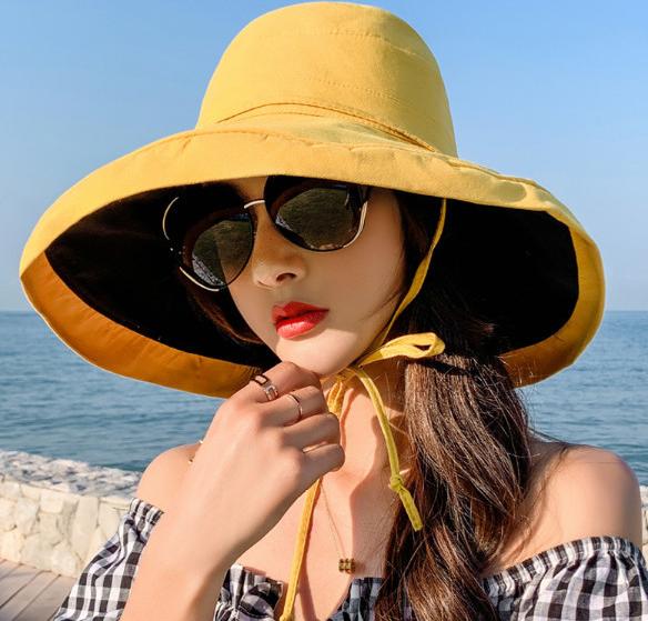 Mũ nón rộng vành chống nắng chống uv đội 2 mặt phong cách Hàn