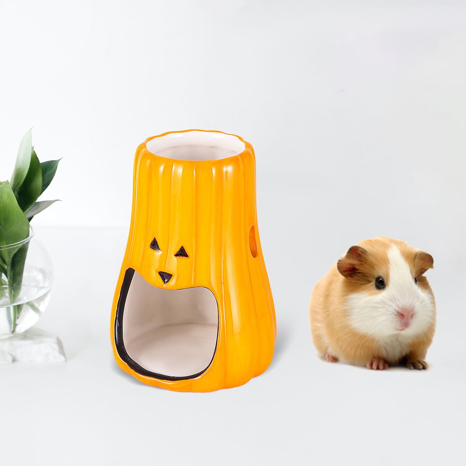 Ceramic Hamster Accessories Creative Pumpkin Decorative Habitats Decor for Chipmunk Ferret Small Animals Dwarf Hamster