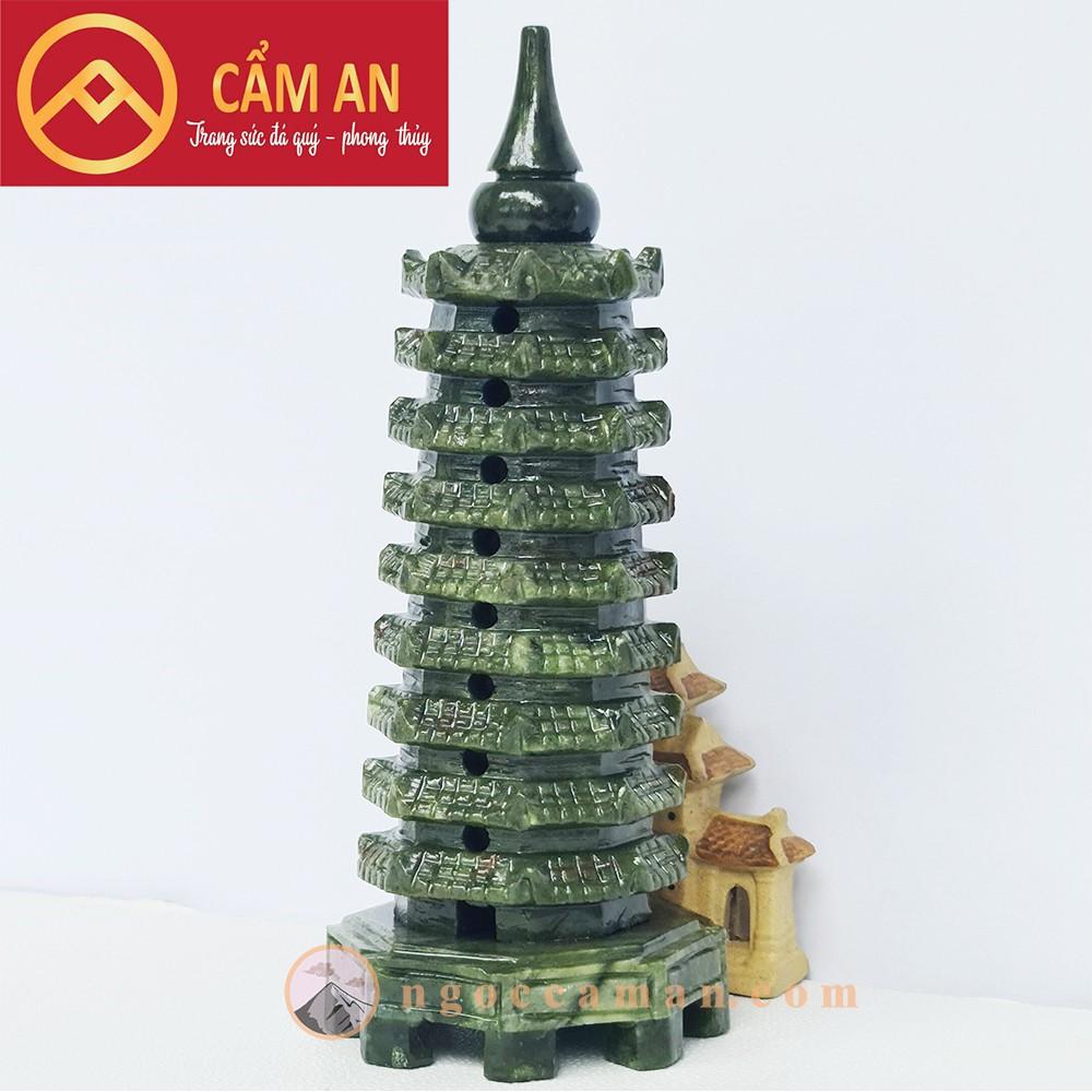 THÁP VĂN XƯƠNG 9 TẦNG ĐÁ LỤC NGỌC TỰ NHIÊN 19 cm