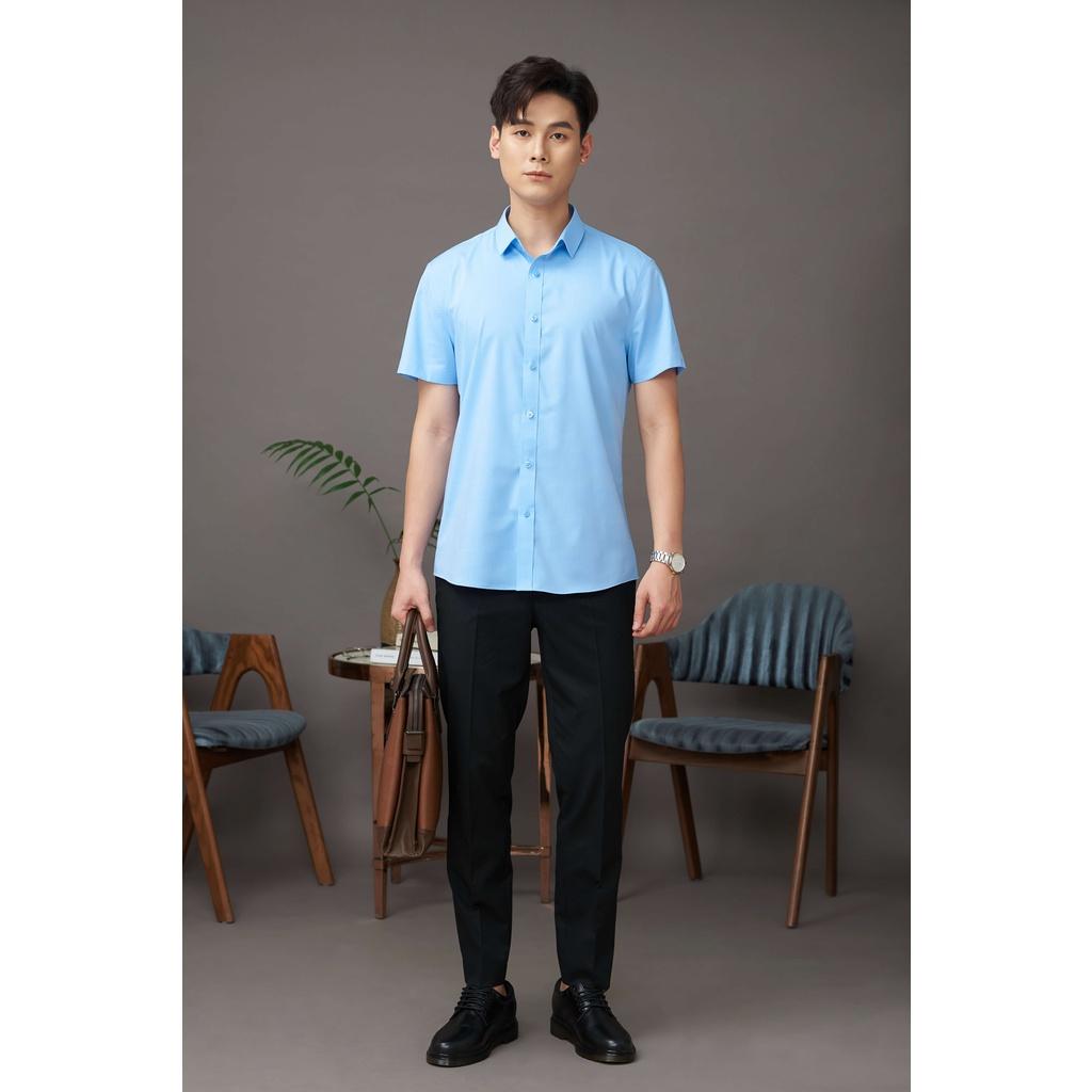 Áo Sơ Mi GENEROS Cộc Tay Xanh Dương AK371
