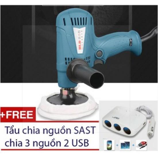 Máy đánh bóng cầm tay 220v + Tặng tẩu chia 3 nguồn ô tô SAST