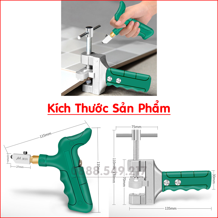 ̂̃ ́ Dao Cắt Gạch Men, Kính, Gương Kèm Tay Tách Gạch Kính Cao Cấp - Dao Cắt Kiếng
