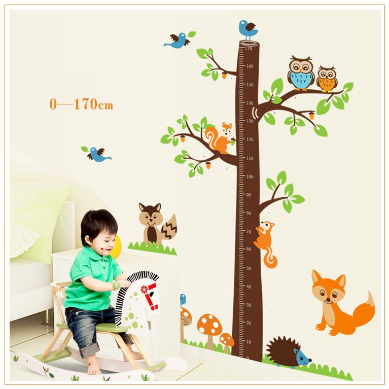 Decal thước đo chiều cao Vườn thú AmyShop DTD015 (185 x 182 cm )