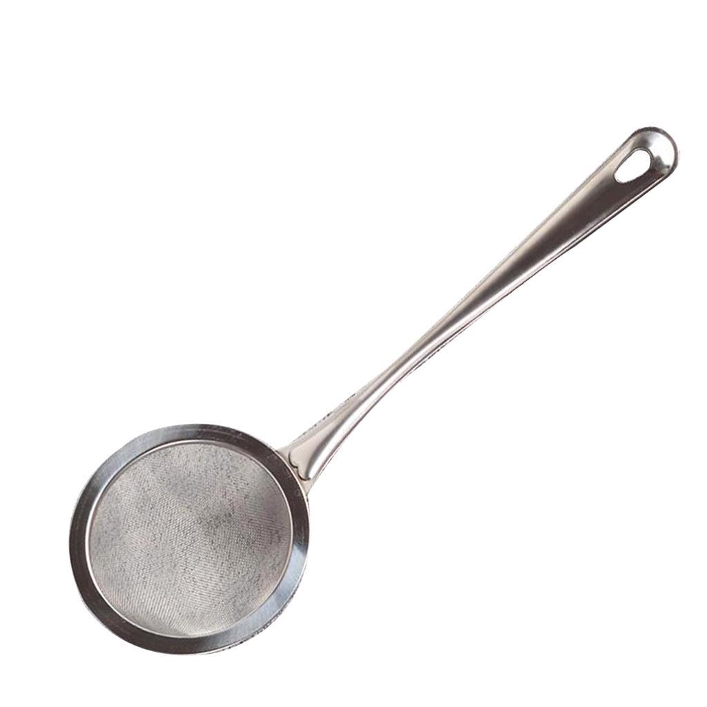 Stainless Fine Mesh Oil Skimmer Spoon Food Strainer Sieve Colander 8cm