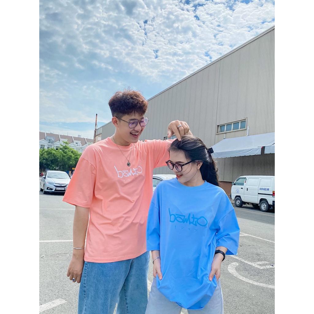 Combo áo thun cotton unisex BAMTO xanh, hồng