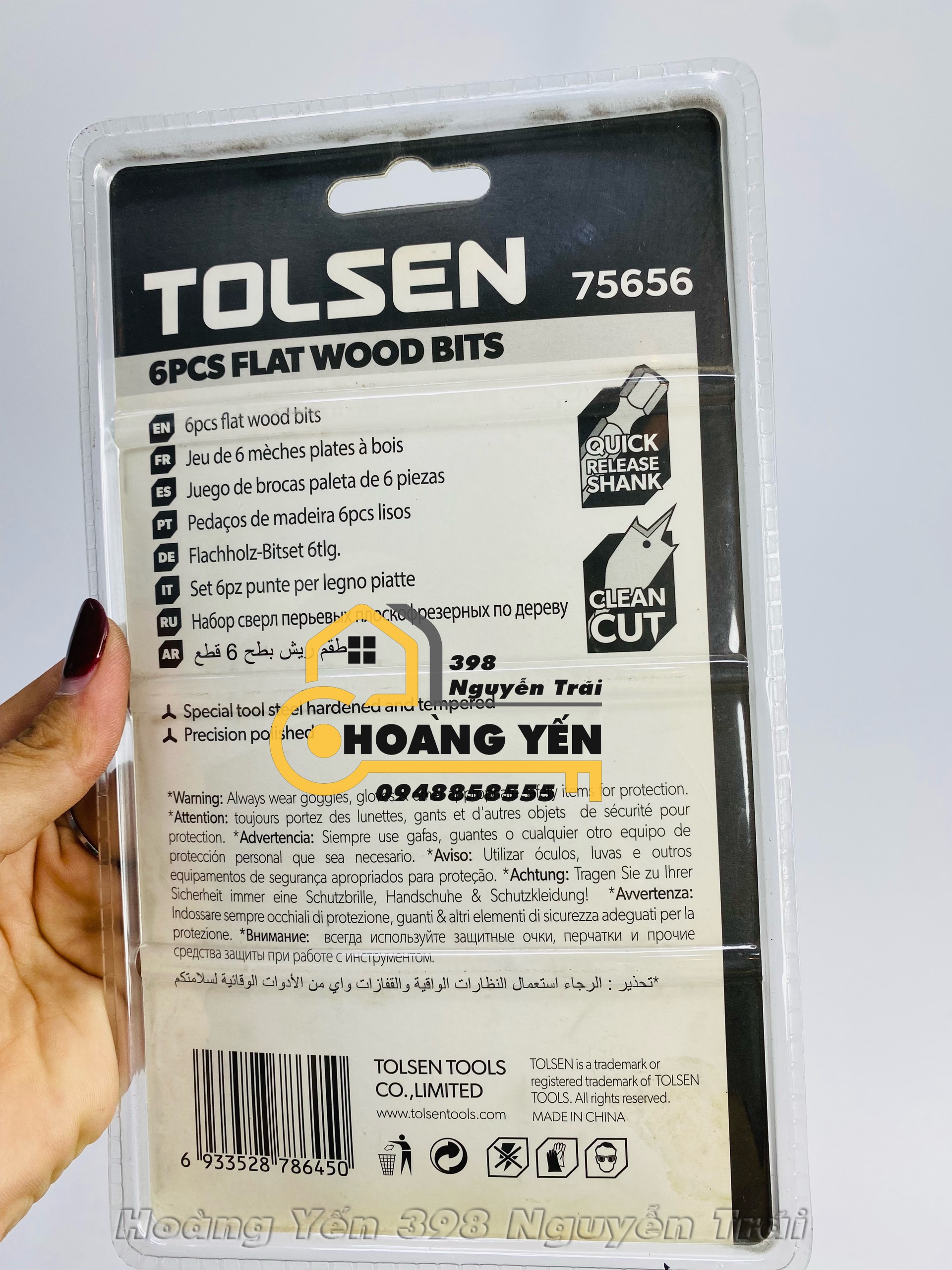 Bộ 6 Mũi Khoan Gỗ Tolsen 75656 - Bạc