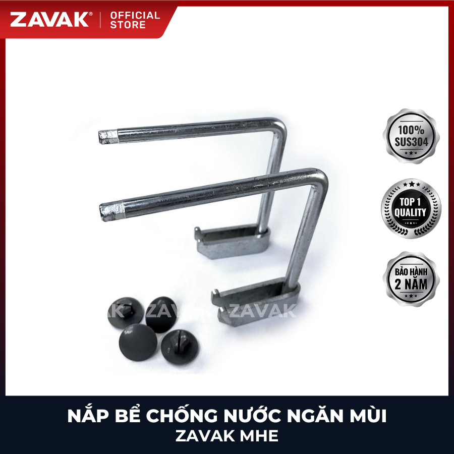 Nắp bể ngầm Zavak MHE-45 KT45x45cm, chống nước, ngăn mùi, lát gạch 1.2 cm, chịu tải xe 2.68 tấn, inox 304