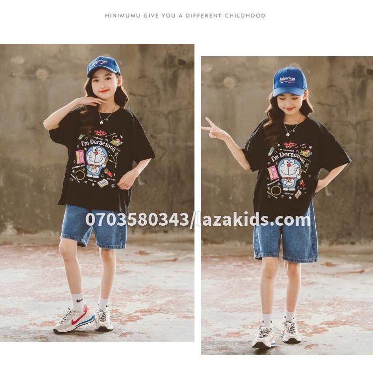 Áo Thun bé gái QUẢNG CHÂU FORM RỘNG 8 TUỔI 10 TUỔI 12 TUỔI 14 TUỔI LAZAKIDS Áo phông trẻ em vải 100%cotton co giãn thoá