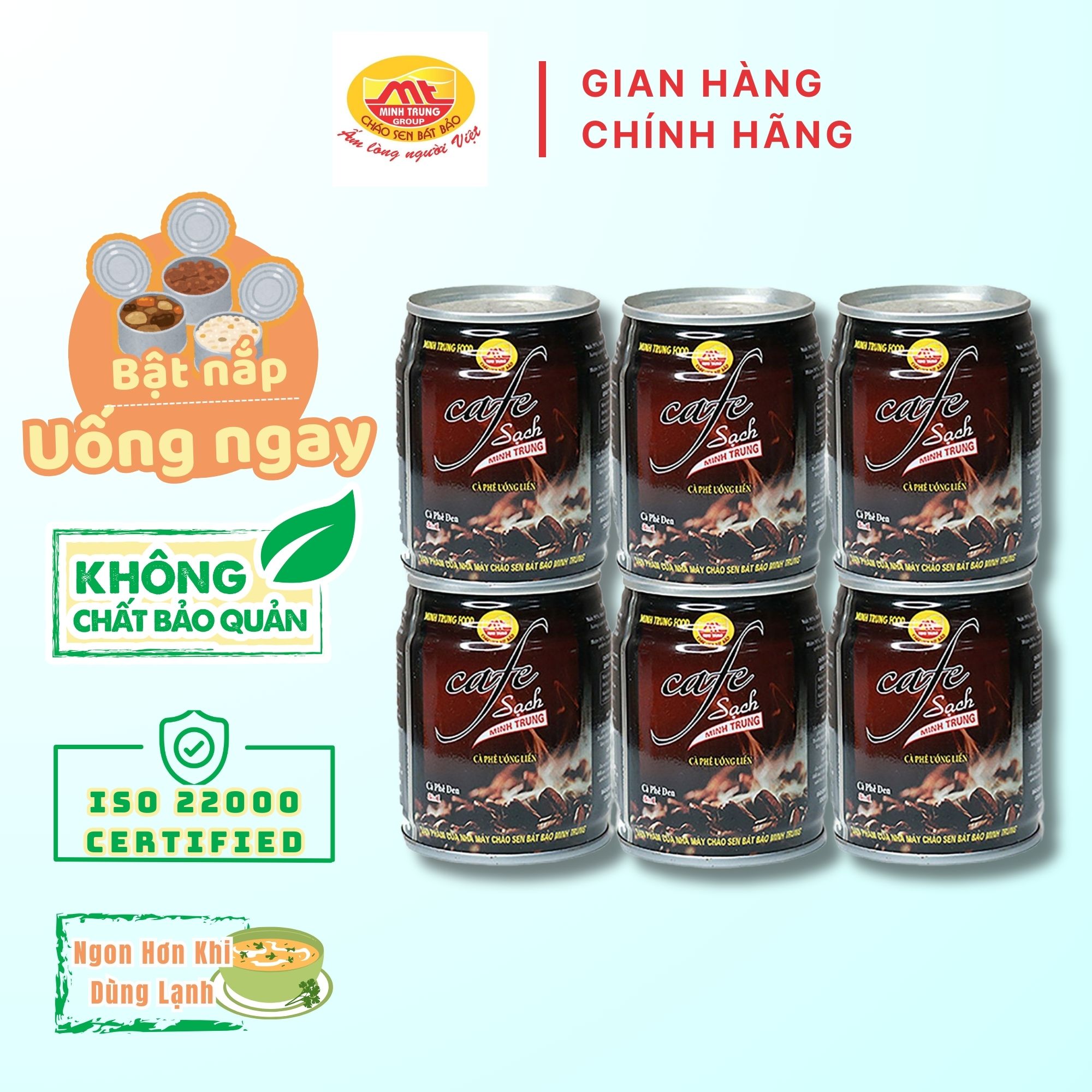 Cà Phê Đen Minh Trung 170ml - Combo 6 Lon Cà Phê Đen 6