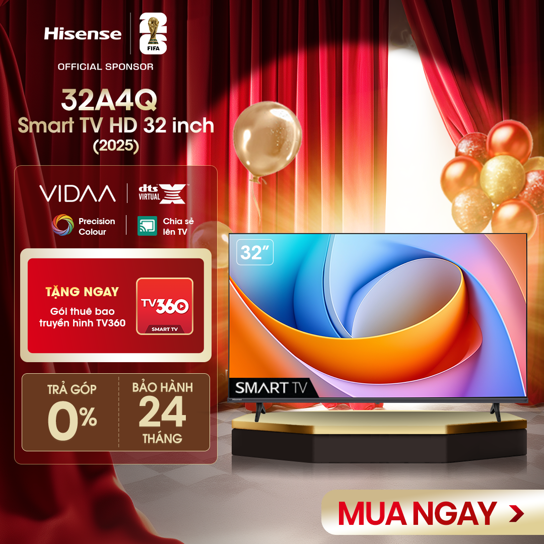 Smart Tivi Hisense 32 inch 32A4Q, Giao hàng toàn quốc, Bảo hành 2 năm - HÀNG CHÍNH HÃNG