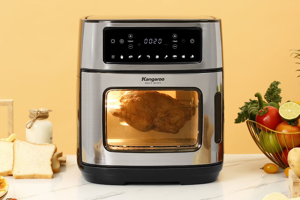 Lò chiên không dầu 12L Kangaroo KG12AF1A - Rapid Air - 1800W - Hàng chính hãng, Bảo hành 12 tháng