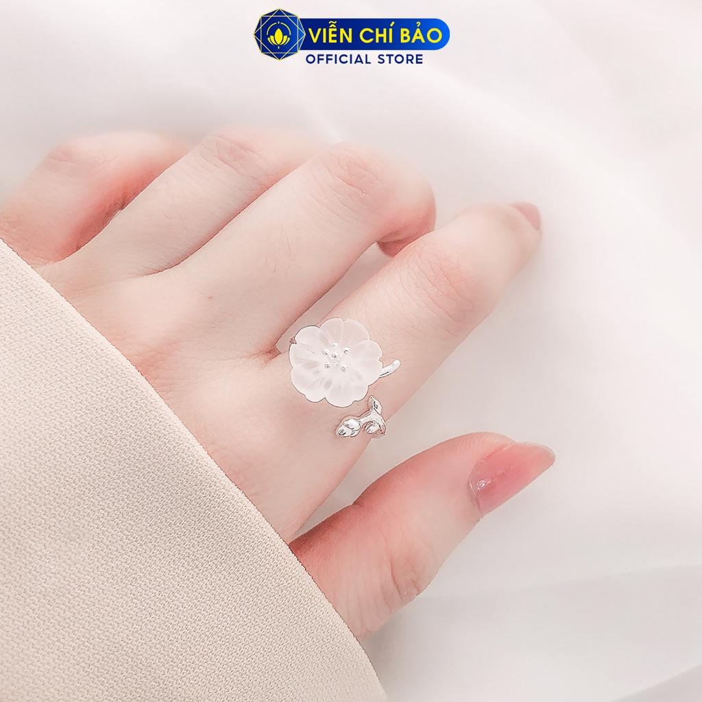Nhẫn bạc nữ Hoa Mai trắng chất liệu bạc 925 thời trang phụ kiện trang sức nữ thương hiệu Viễn Chí Bảo N000405