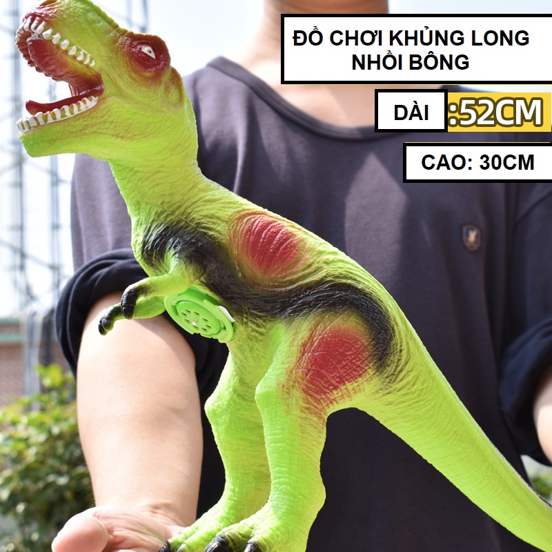 Mô hình khủng long T Rex nhồi bông phát tiếng gầm bạo chúa Tyrannosaurus 1571 5-2 50x30 cm