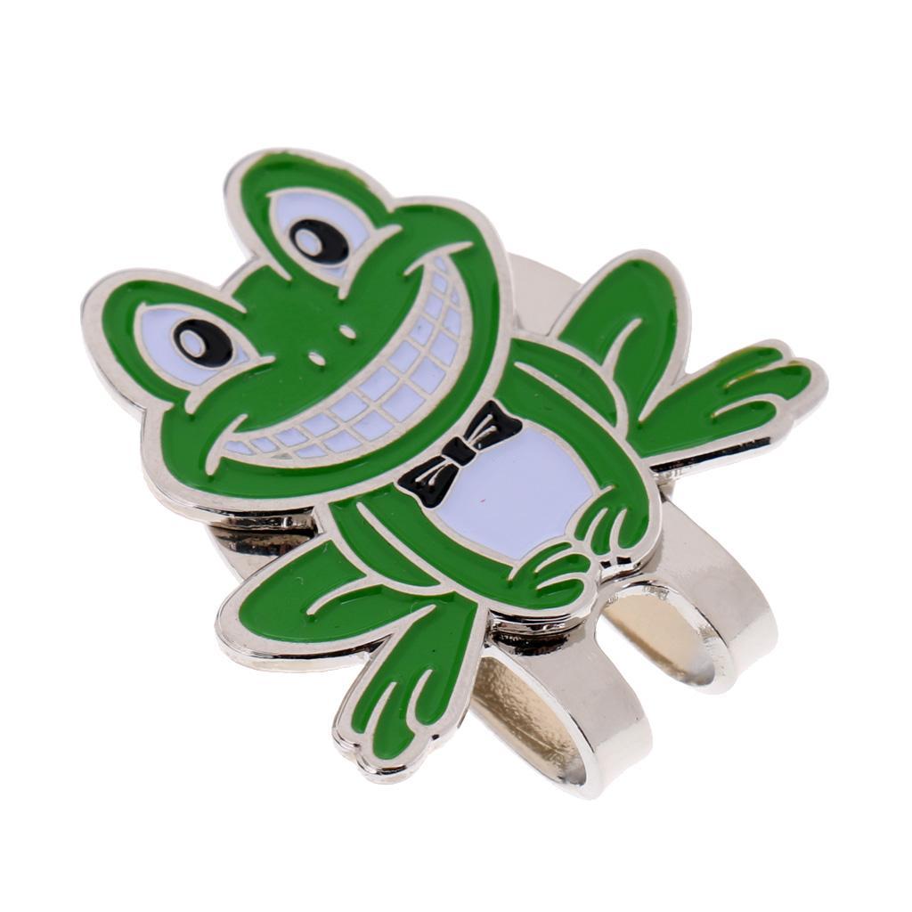 2-3pack Funny Frog Pattern Alloy Golf Ball Marker with Magnetic Hat Clip Golfer