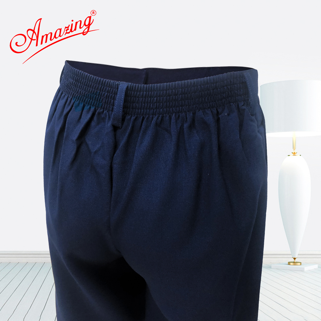 Quần xanh học sinh lưng thun, dây kéo trước, xếp mỗi bên 2 ly, dáng Baggy, size từ 15-110kg, Amazing