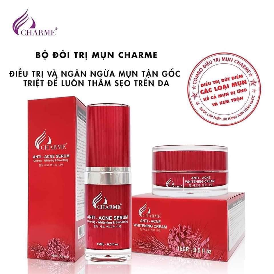 Combo Ngừa Mụn Trắng Da Charme Hàn Quốc