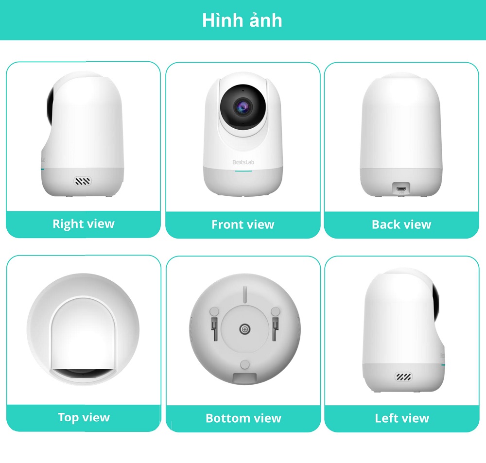 Camera quan sát Qihoo 360 C211 2K 1296P, Xoay 360 độ, H264+ Smart AI App Botslab - Hàng chính hãng