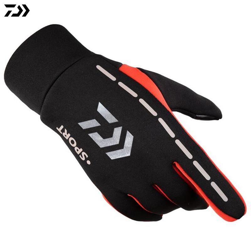 DAIWA Ngoài Trời Mùa Đông Găng Tay Câu Cá Chống Gió Thể Thao Cắm Trại Đi Bộ Đường Dài Full Ngón Tay Chống Trơn Trượt Giữ Ấm Găng Tay Câu Cá Nam