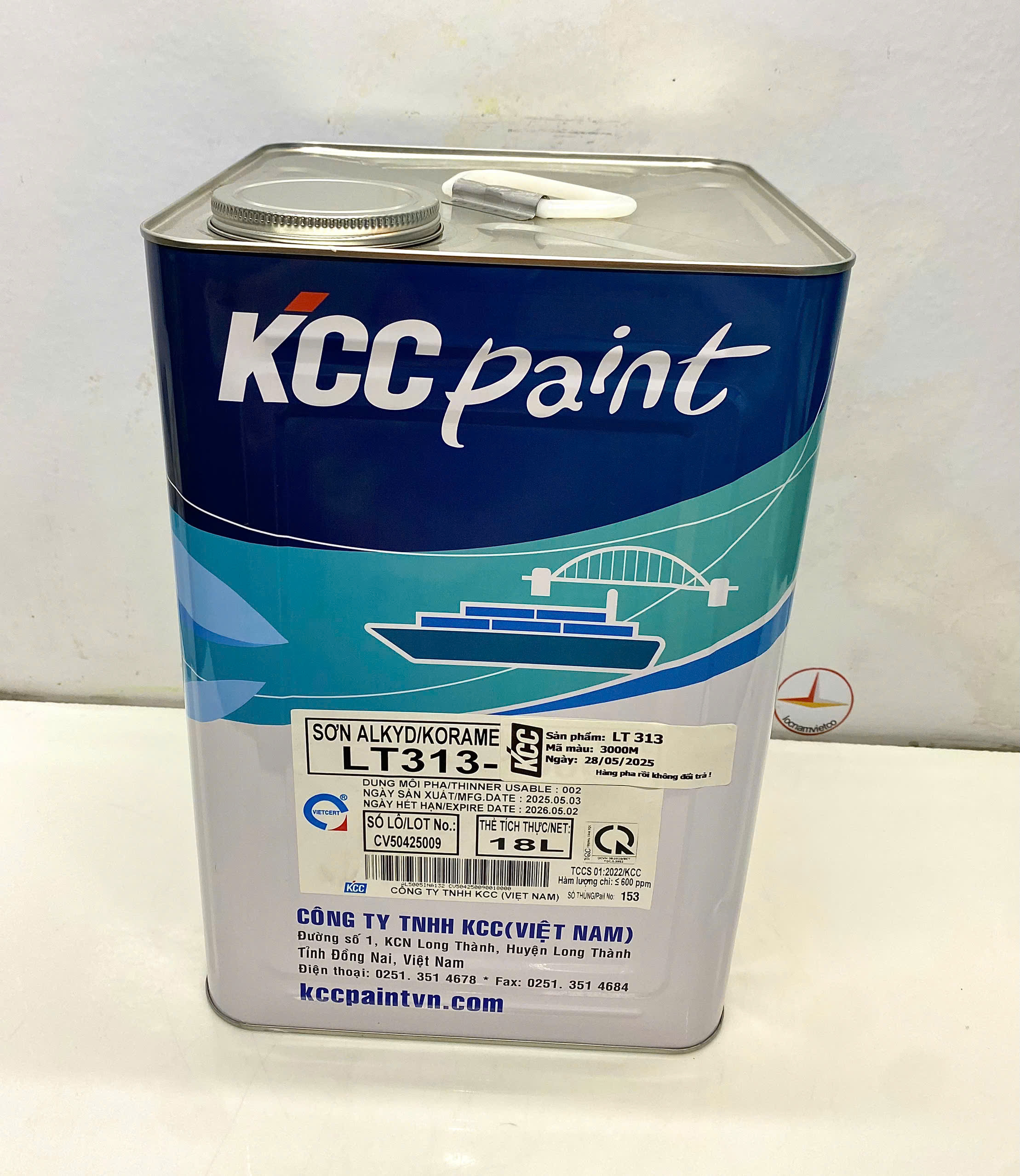 Sơn Alkyd KCC LT313 Base C màu vàng 3000M _18L
