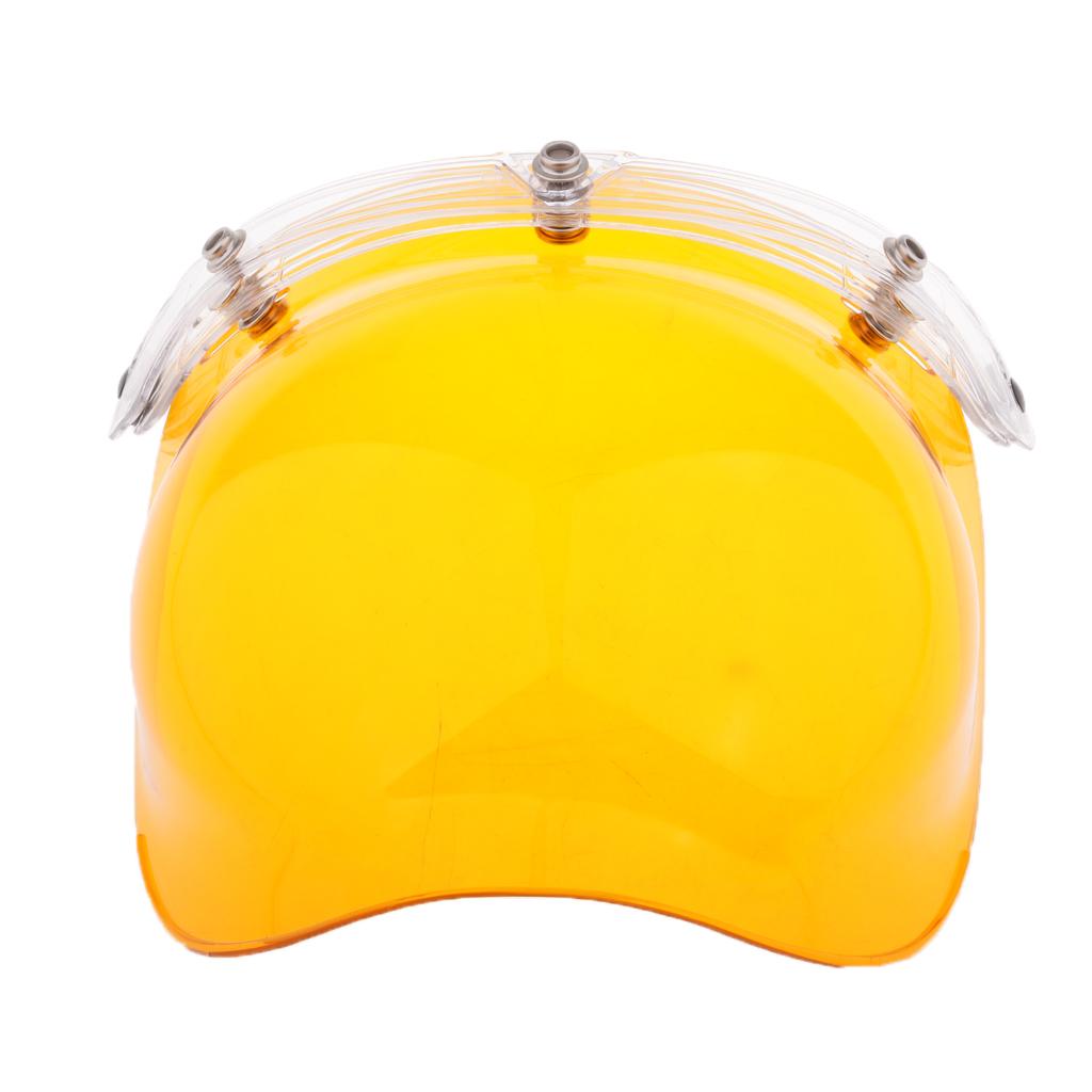 Universal Bubble 3-Snap Motorcycle Helmet Visor Flip Up Face Shield Lens Plain