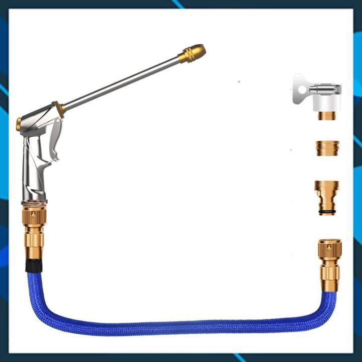 Bộ dây và vòi xịt tăng áp lực nước  rửa xe tưới cây loại 5m   206733