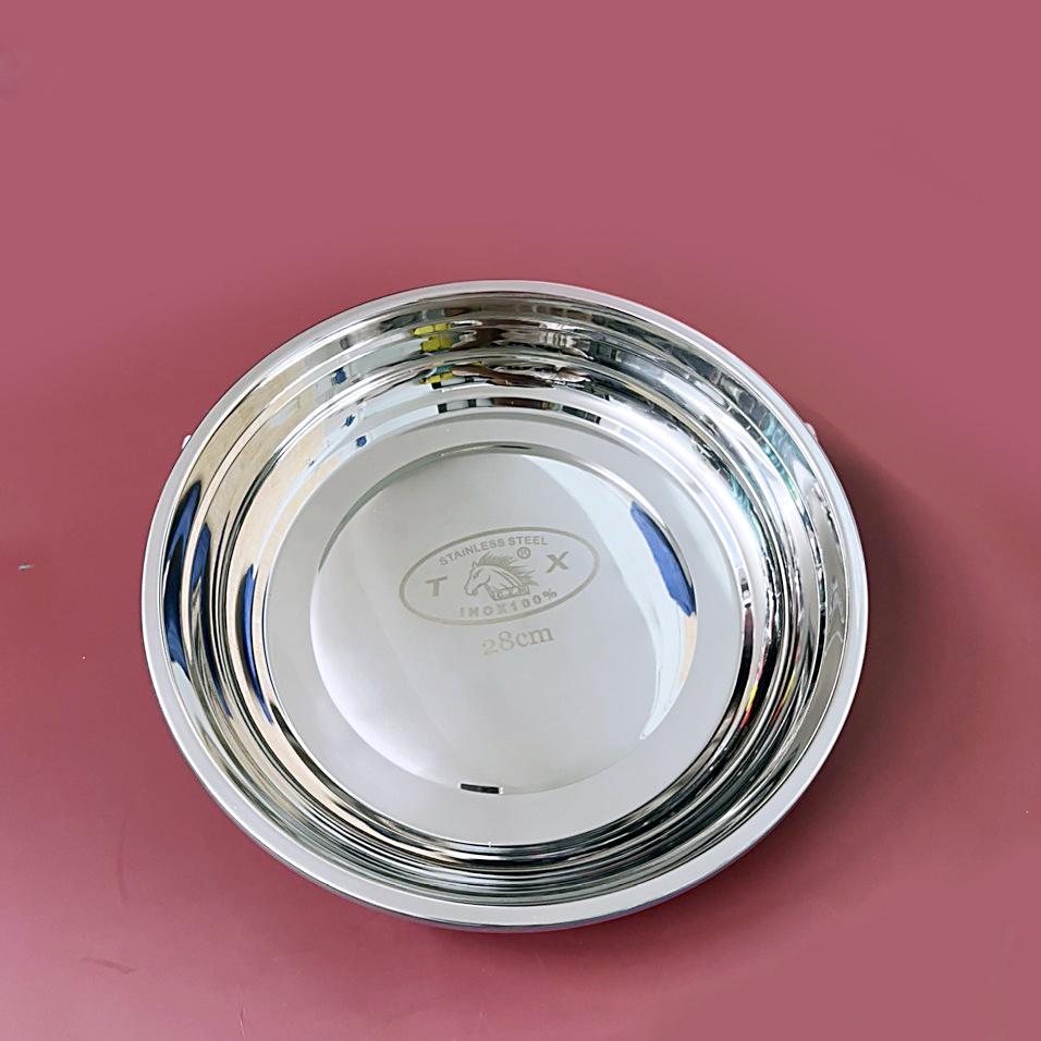 Măm Tròn, Khay Tròn Đựng Thực Phẩm Inox Cao Cấp Hàng Dày 3 size