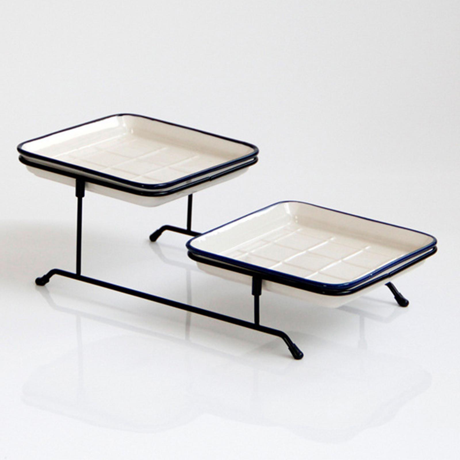 2 Tier Serving Tray Mini Cake Cupcake Stand with Rack Dessert Tray for Wedding Decor