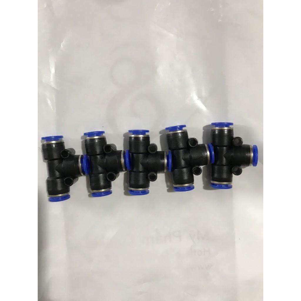 5 TÊ NỐI NHANH ỐNG PHUN SƯƠNG 8MM, NỐI HƠI NHANH CHỮ T