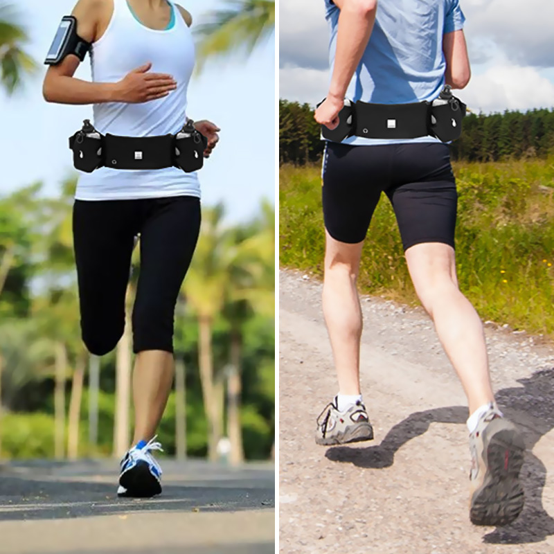 Túi Đeo Hông Thể Thao Cho Đạp Xe Đạp/ Chạy Bộ, Marathon Với 2 Bình Nước Kèm Theo MaiLee