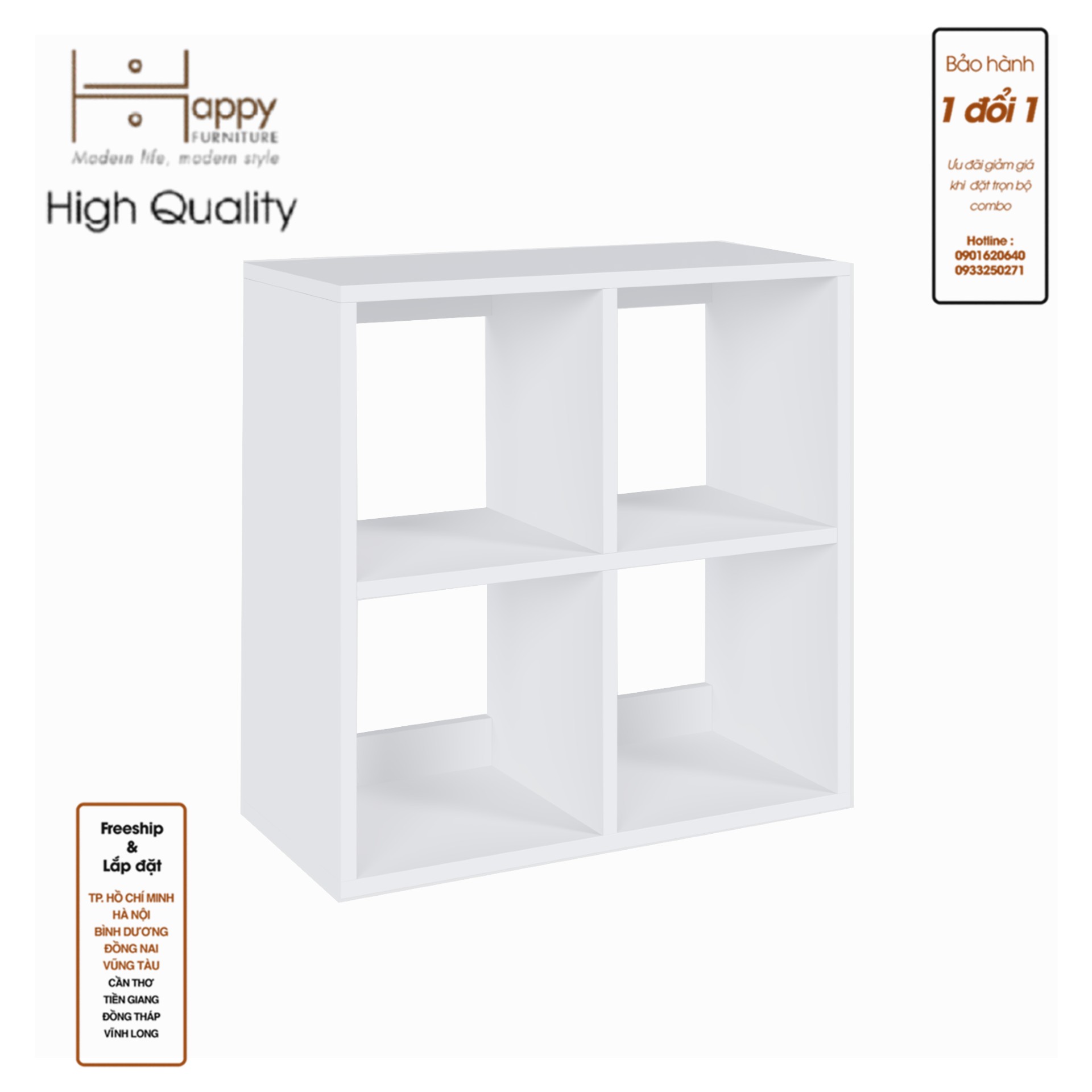 [Happy Home Furniture] ZANE , Kệ sách 2x2, 60cm x 28cm x 60cm ( DxRxC), KSA_036