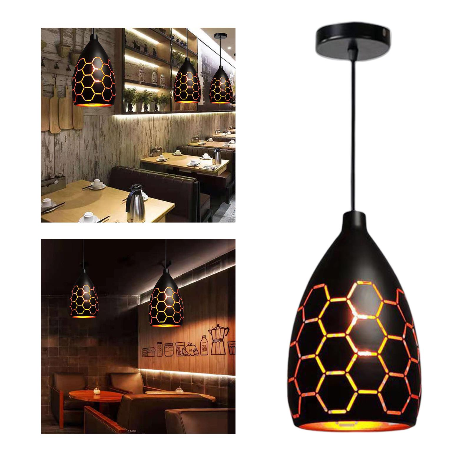 Retro Iron Chandelier LED Lamp Pendant Light Cafe Bedroom Dining Room Decor